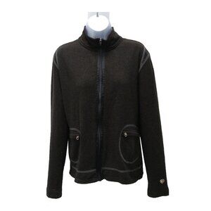 Kuhl Women’s Kashmira Soft Fleece Outdoor Hiking Full Zip Jacket, Black, L